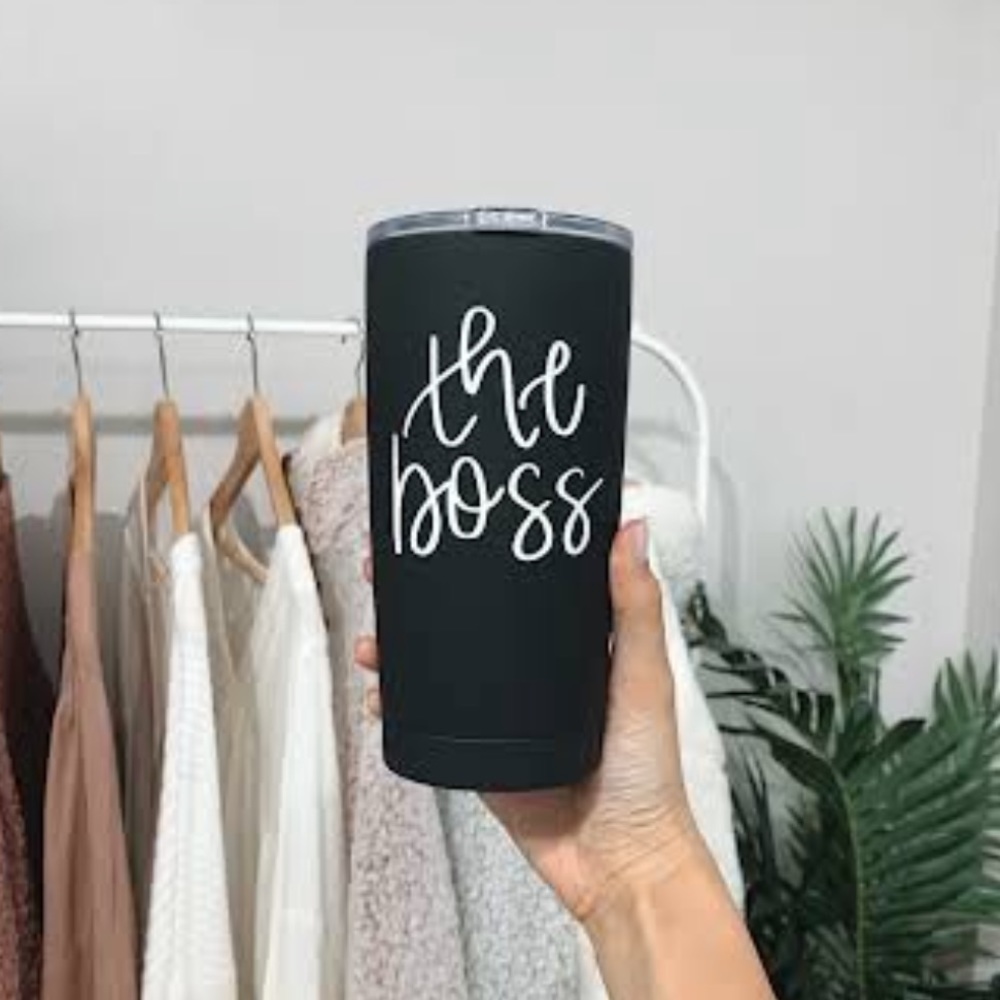 🆕 Black “The Boss” Travel Mug